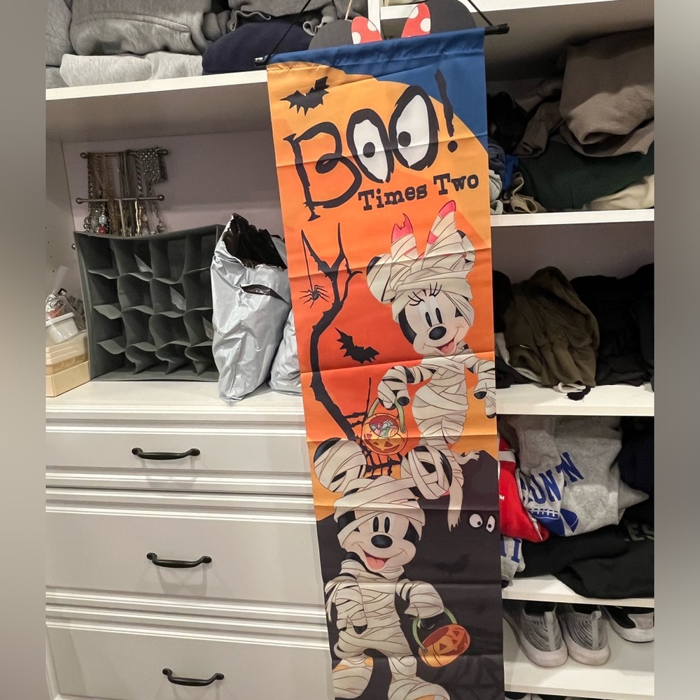 Boo Halloween Disney flag sign